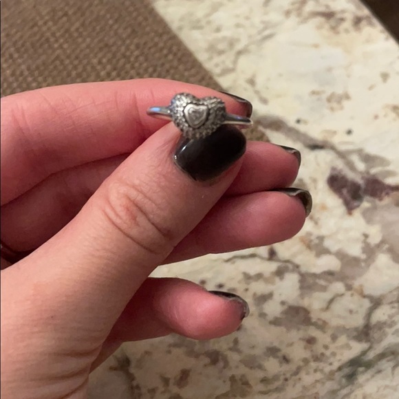 PANDORA HEART RING CLEAR CZ STERLING SILVER - Picture 2 of 4